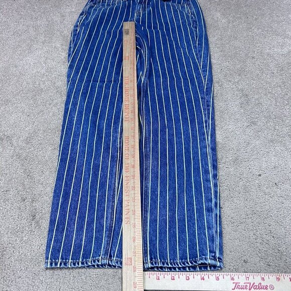 American Eagle Outfitters Mom Jeans Blue White Striped Pockets Size 2 - Picture 3 of 13